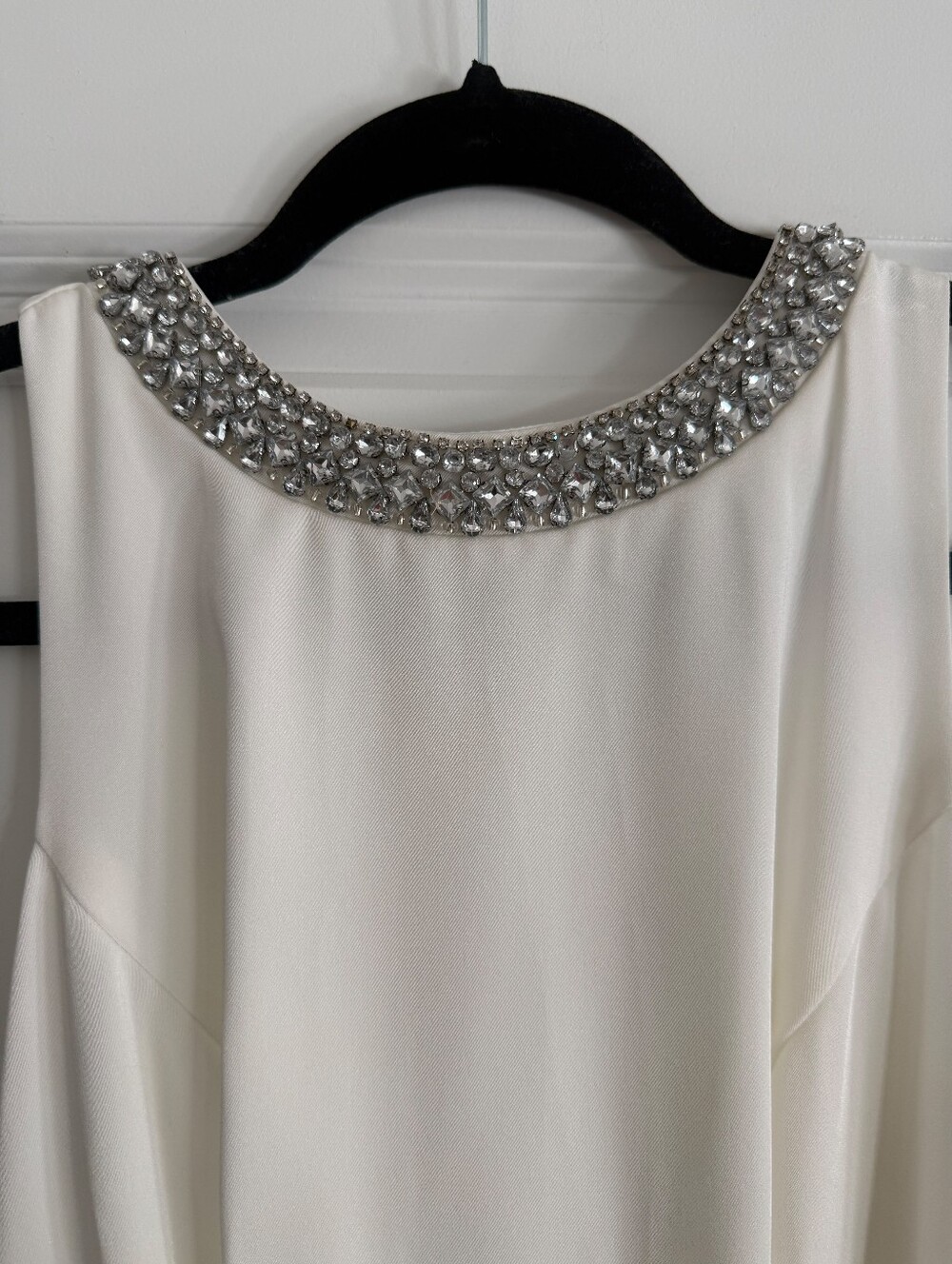 Mac Duggal Embellished Rhinestone Neck White Trumpet Gown 49093 - Picture 5 of 6